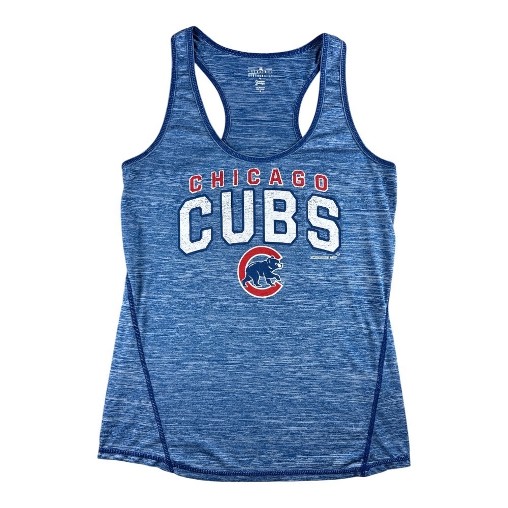 Chicago Cubs MLB Women Blue Space Dye Racerback Tank Top Medium Campus Lifestyle